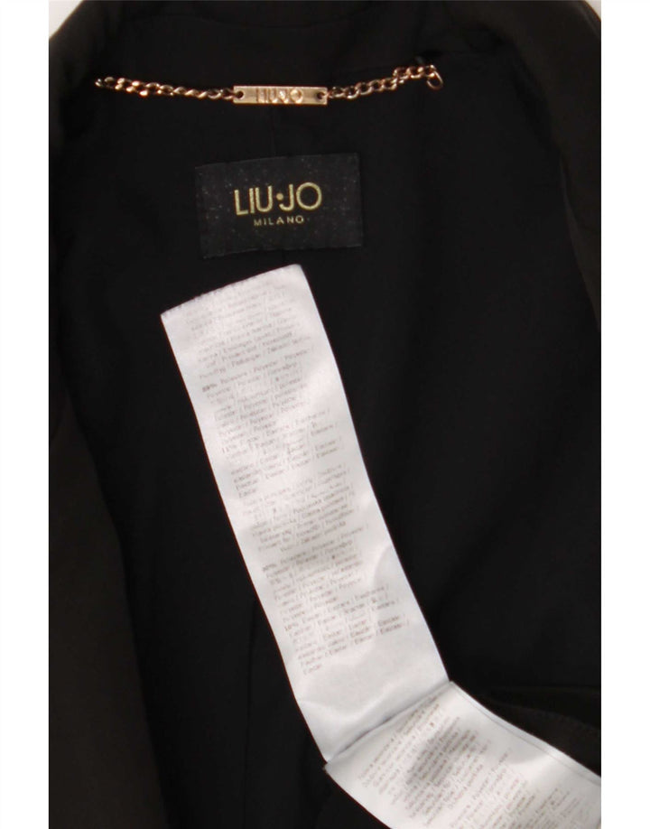 Liu Jo Chaqueta tipo blazer con 1 botón para mujer IT 40 Small Black Poliéster