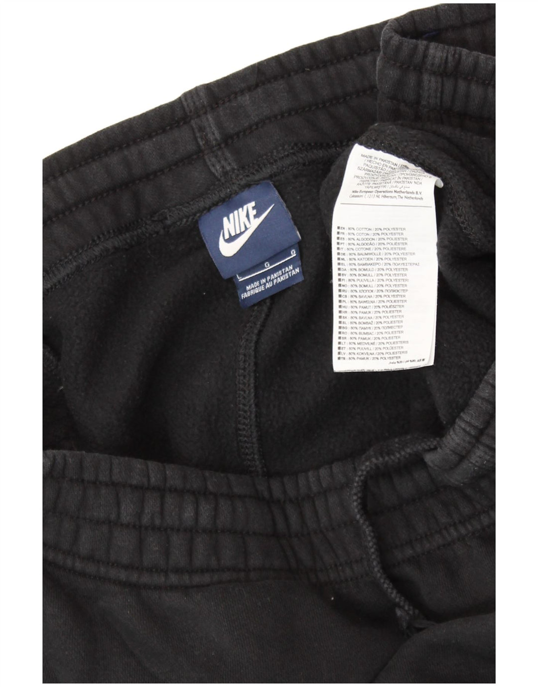 NIKE Hombre Pantalones de Chándal Joggers Large Negro Algodón