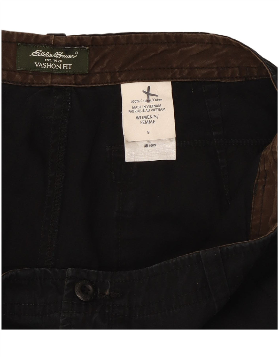 Eddie Bauer Pantalones Capri Vashon Fit para Mujer US 8 Medium W30 L22 Negro