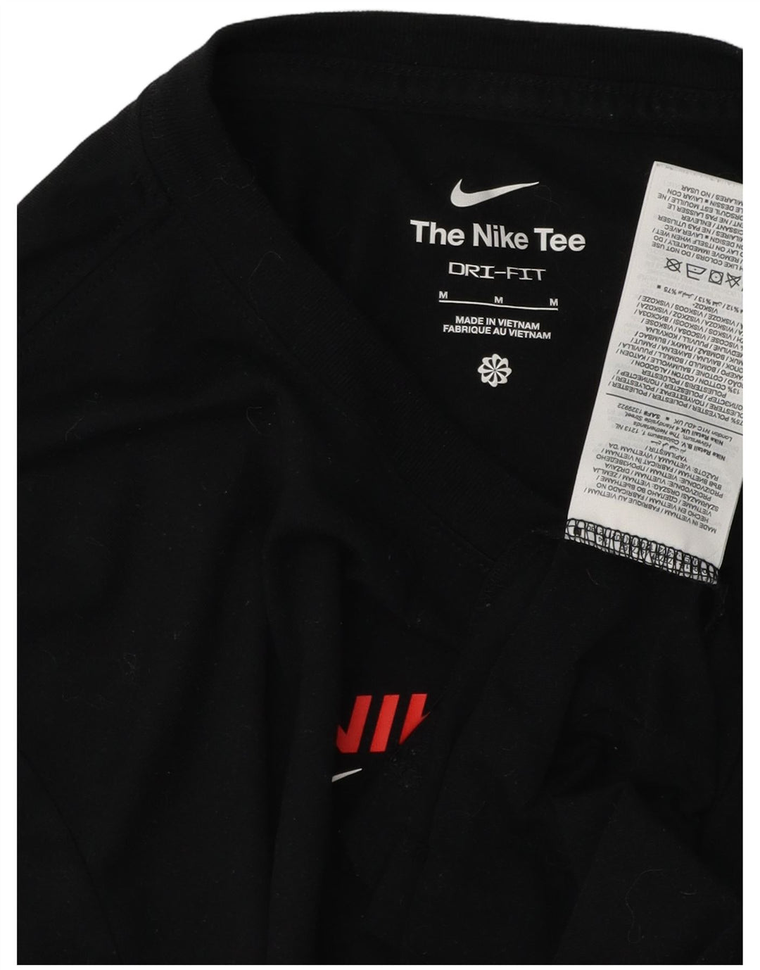 NIKE Camiseta Dri Fit Graphic para Hombre Top Mediano Poliéster Negro