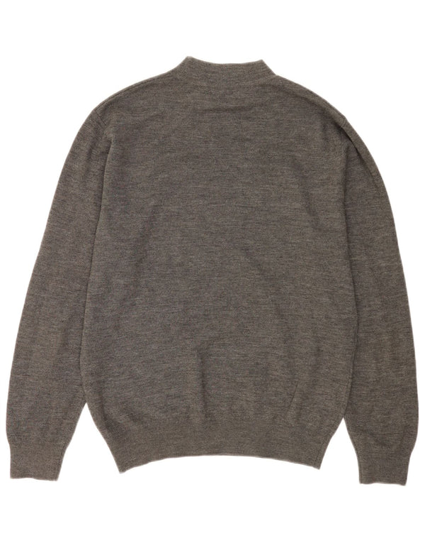 Zara Mens Turtle Neck Jumper Sweater Medium Grey Acrylic