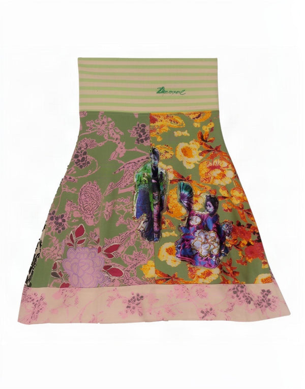 Desigual Mujer Falda Acampanada Gráfica XS W26 Algodón Floral Multicolor