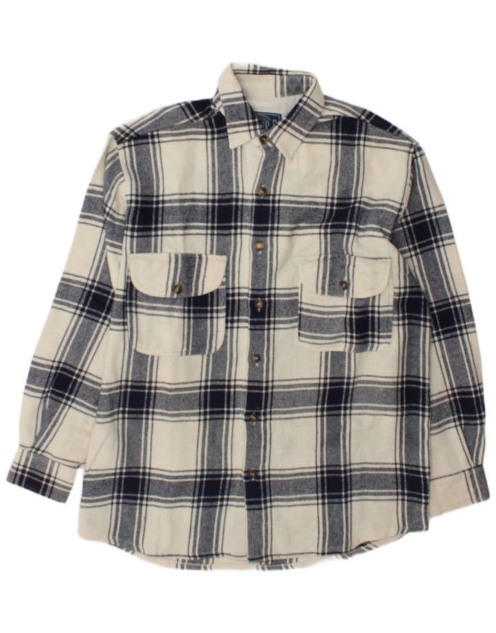 Junior.D Camisa de franela para hombre XL Cuadros blanquecinos