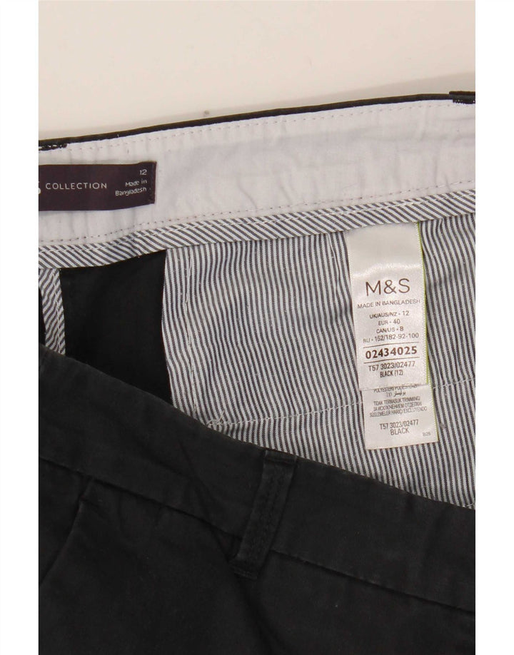 Marks & Spencer Pantalones cortos chinos para mujer UK 12 Medium W32 Algodón negro