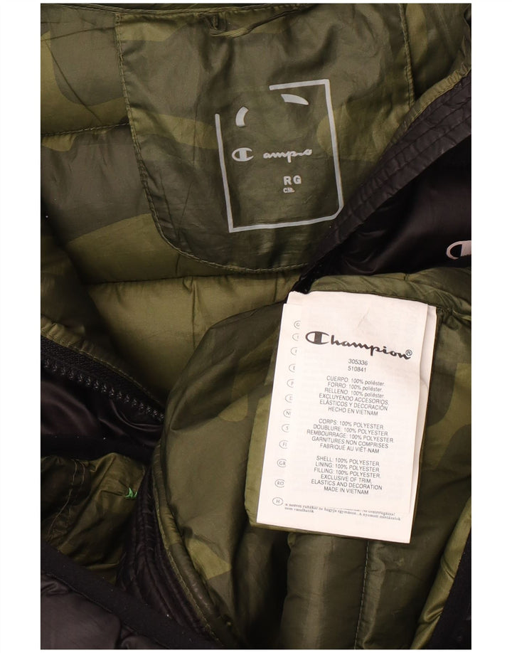 Champion Chaqueta acolchada con capucha para niño 11-12 años Negro Poliéster