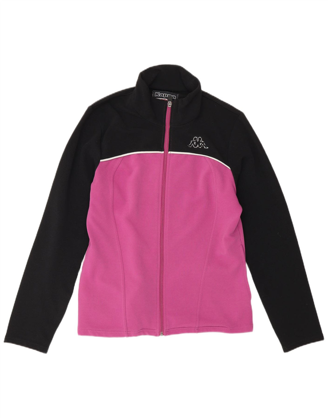 Kappa Mujer Chándal Top Chaqueta UK 40 Grande Púrpura Colorblock Poliéster