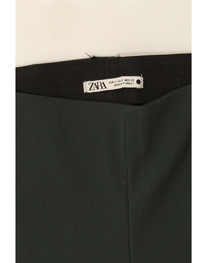 Zara Mujer Leggings Acampanados Reino Unido 8 Pequeño Verde