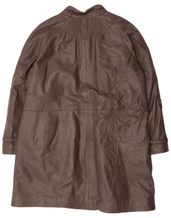 Abrigo de cuero vintage para mujer IT 48 XL Gris