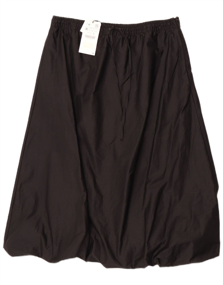 Zara Mujer Falda Burbuja XL W32 Algodón Negro