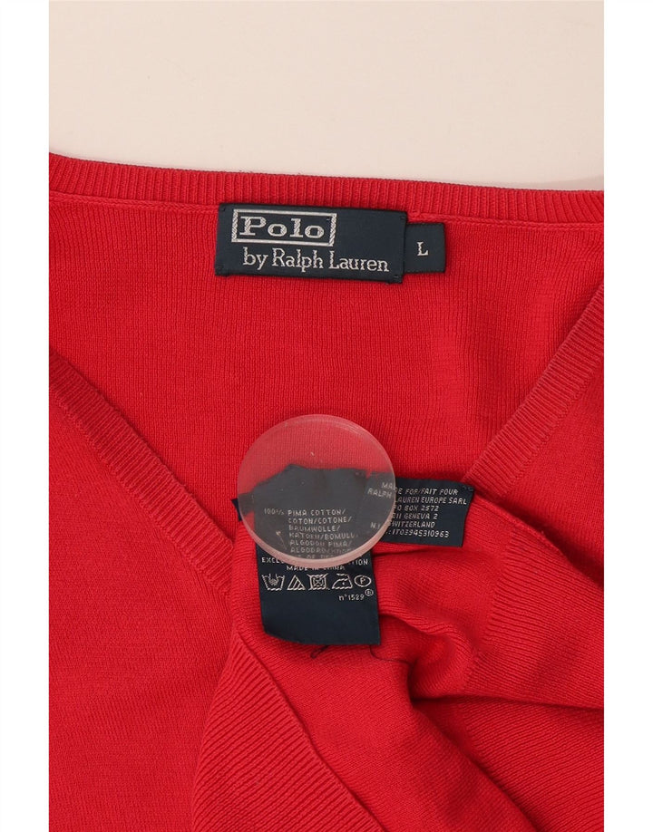 Polo Ralph Lauren - Jersey con cuello en V para hombre, talla grande, color rosa