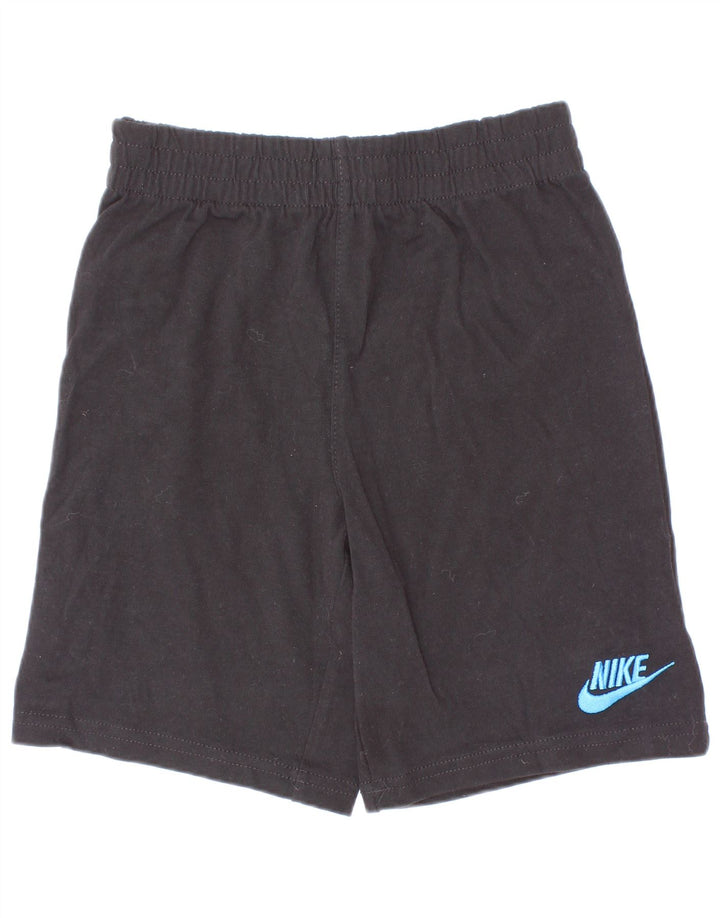 Nike Pantalones cortos deportivos para niños de 5 a 6 años, tamaño mediano, algodón negro