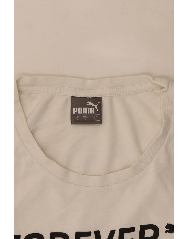 PUMA Camiseta gráfica para hombre Top Small White