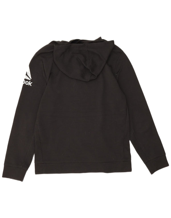 Reebok Hombre Graphic Sudadera con capucha Jumper Medium Negro Poliéster