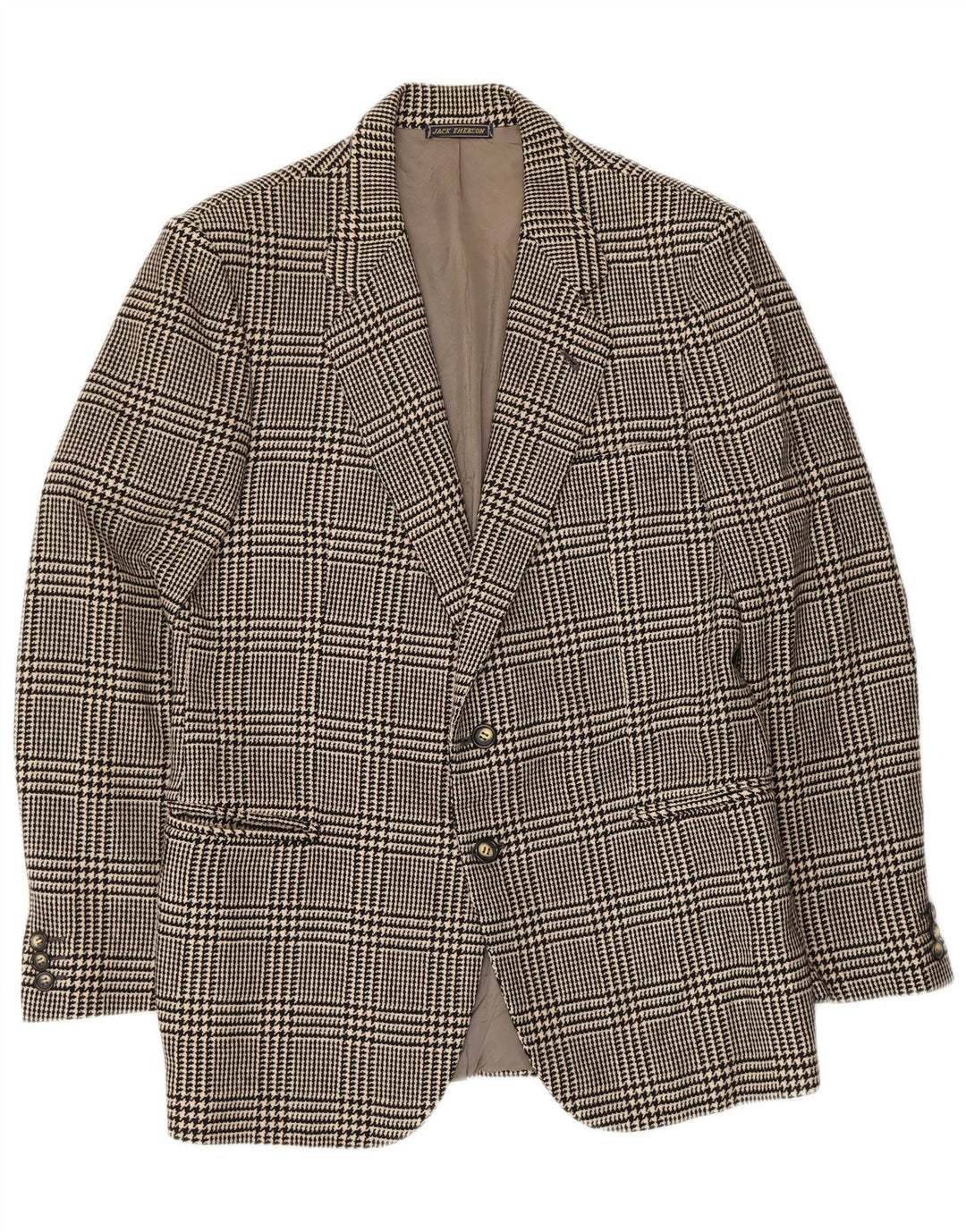 Jack Emerson Chaqueta tipo blazer de 2 botones para hombre UK 36 Small Black Houndstooth