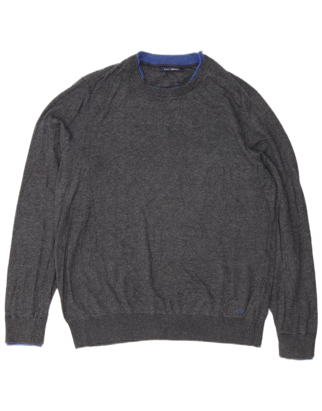 Jersey De Cuello Redondo Gas Hombre Gris Medio Algodón
