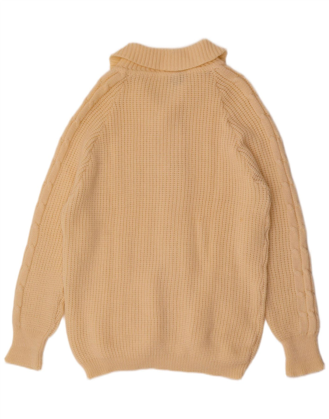 Vintage hombres Cardigan suéter grande de blanco