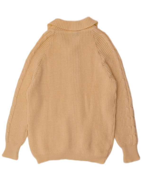 Vintage hombres Cardigan suéter grande de blanco