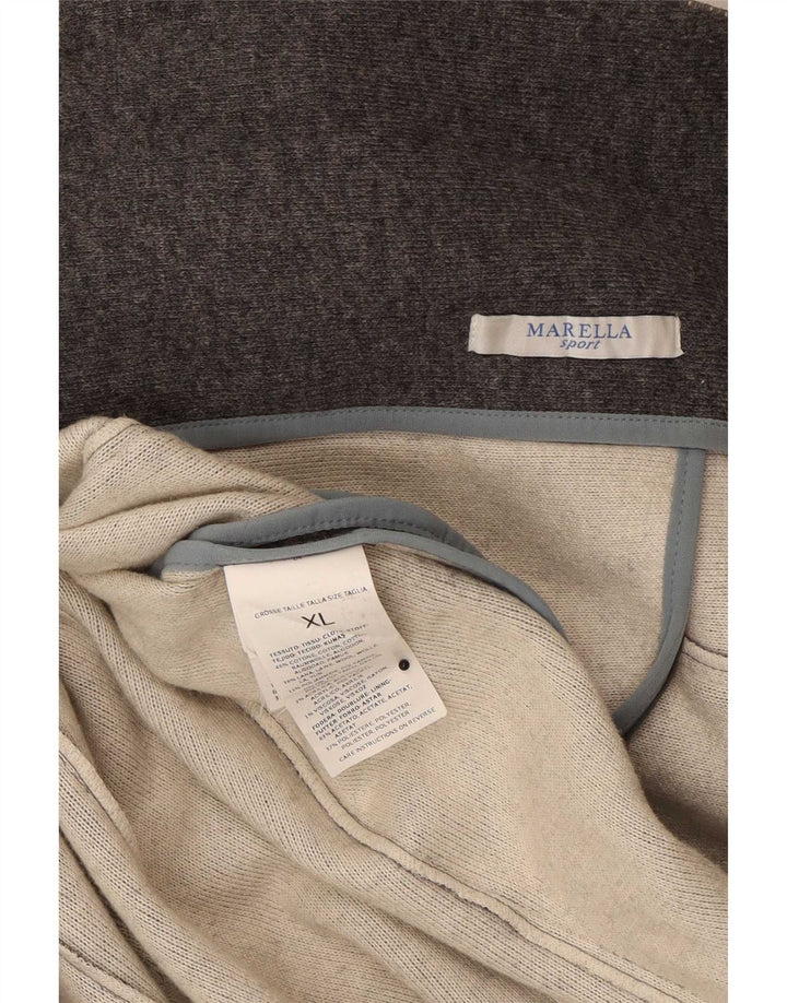 Marella Chaqueta Blazer de Punto con Doble Botonadura para Mujer UK 40 XL Lana Gris