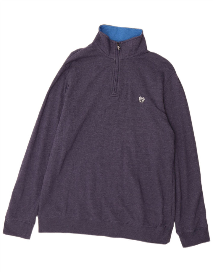 Chaps Hombre Zip Neck Sudadera Jumper XL Azul Marino Algodón
