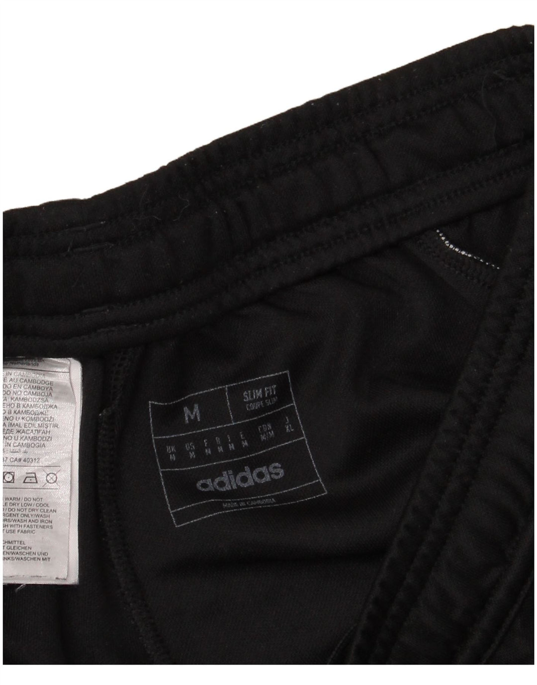 Adidas Hombre Slim Fit Pantalones De Chándal Mediano Negro Poliéster