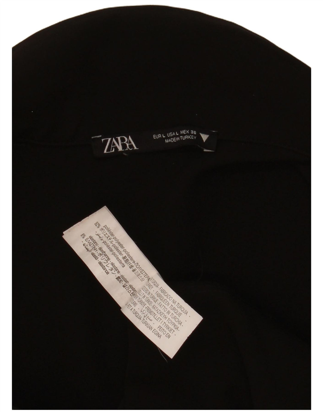 Zara Body con cuello polo para mujer UK 44 Grande Poliéster negro