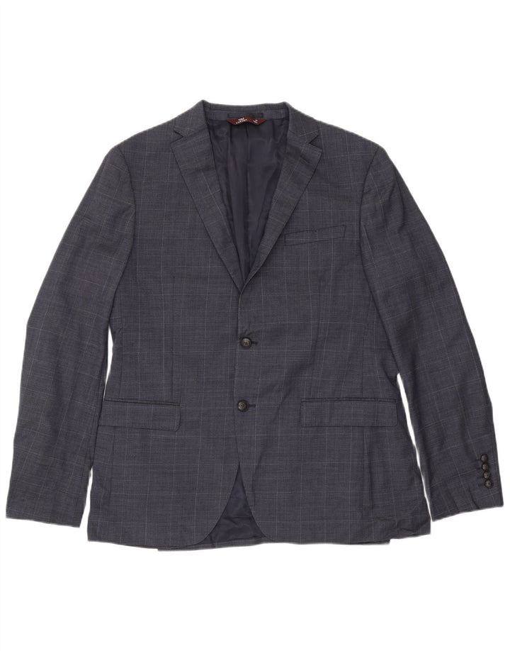 Marks & Spencer Chaqueta tipo blazer entallada con 2 botones para hombre UK 42 XL Azul marino a cuadros