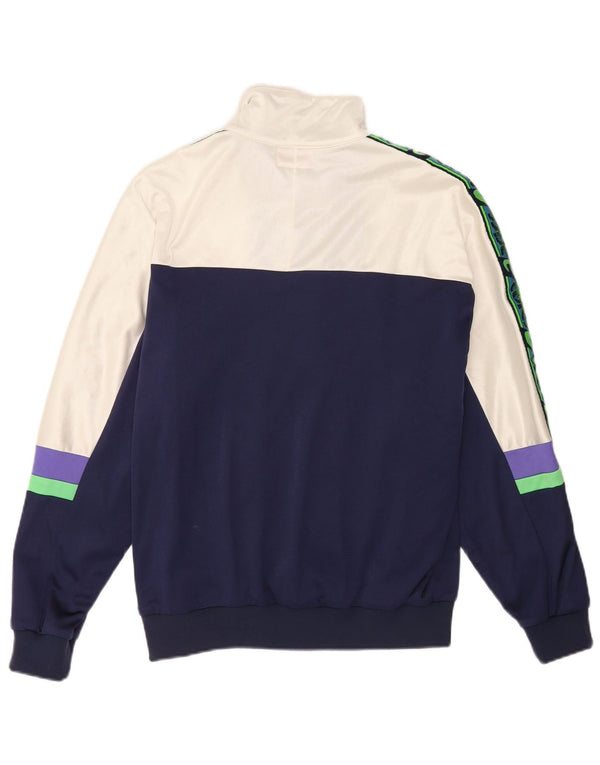 Asics Mens Graphic Chándal Top Chaqueta IT 52 Grande Azul Marino Colorblock