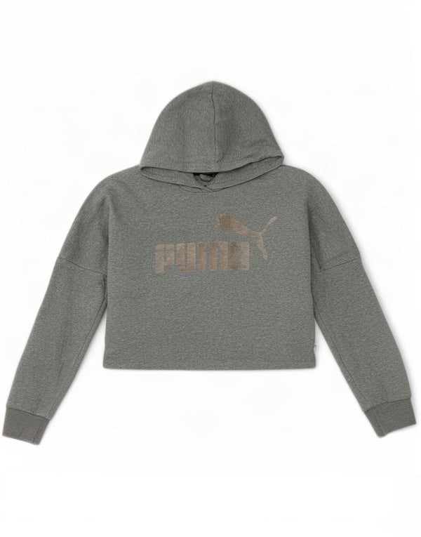 Puma Jersey con capucha corta y gráfico extragrande para niñas 11-12 años Gris
