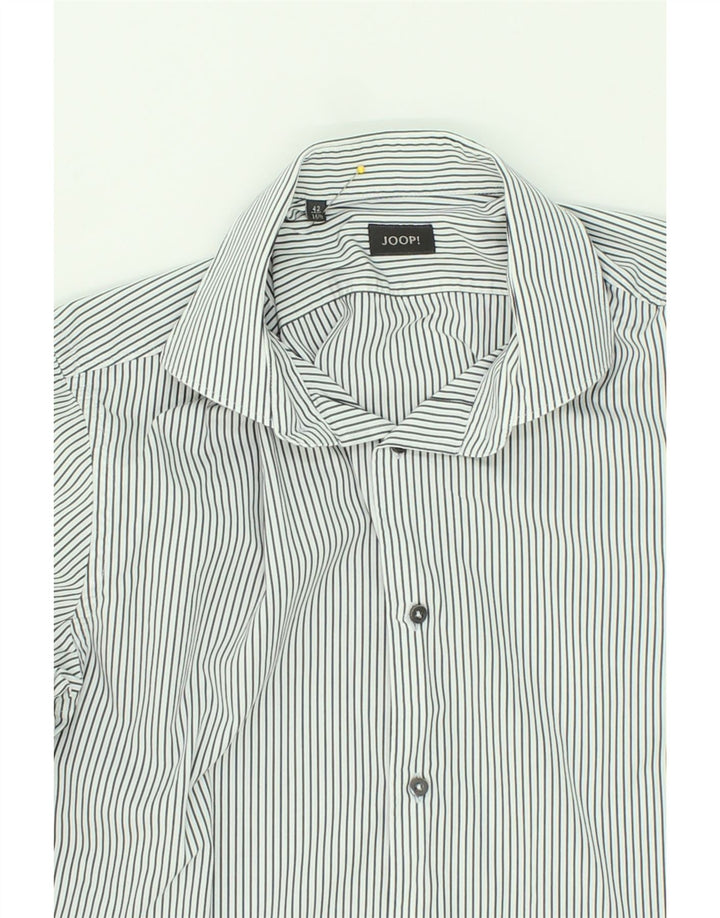 JOOP Mens Shirt Size 42 16 1/2 Large White Striped Cotton Vintage Joop and Second-Hand Joop from Messina Hembry 