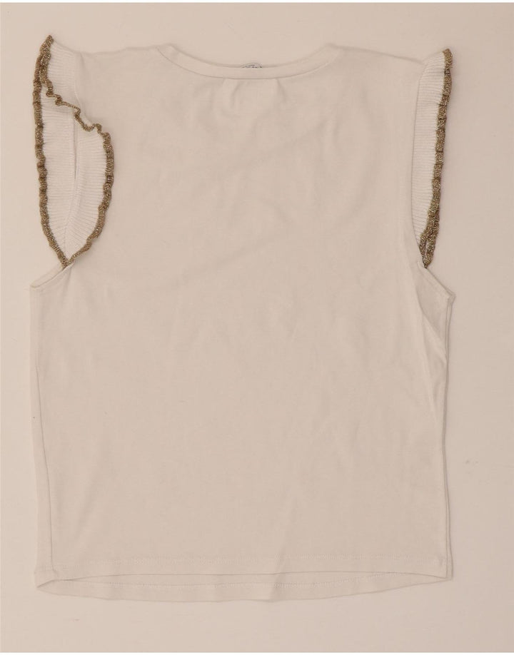 Zara Mujer Blusa Sin Mangas Top UK 42 Medium Blanco