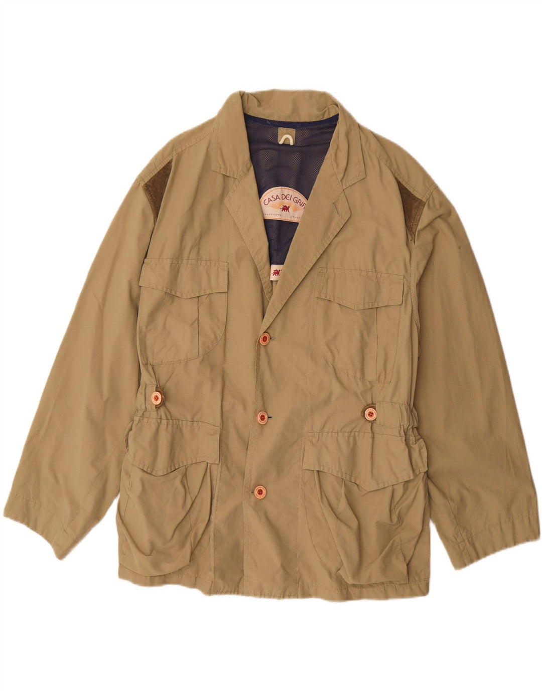 VINTAGE Chaqueta utilitaria para hombre Reino Unido 42 XL Beige