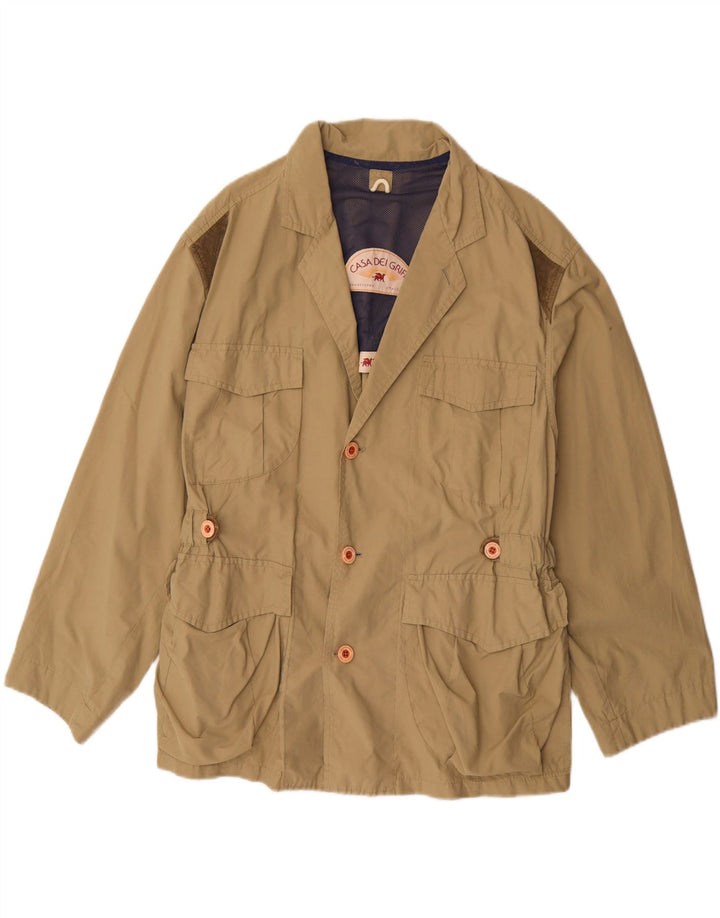 VINTAGE Chaqueta utilitaria para hombre Reino Unido 42 XL Beige