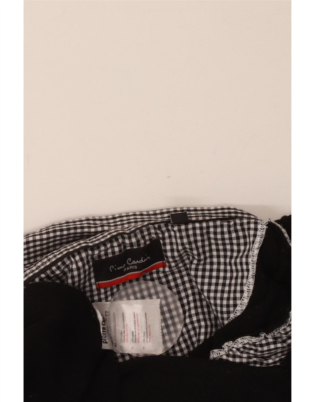 PIERRE CARDIN Jersey con cuello en V para mujer UK 40 XL Algodón a cuadros negro