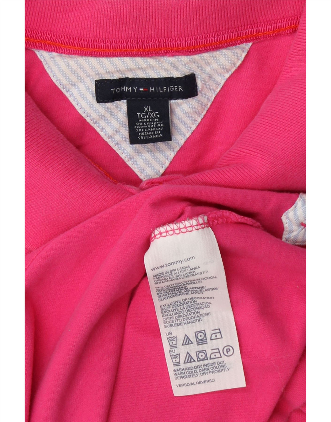 TOMMY HILFIGER Polo de Mujer UK 40 XL Algodón Rosa