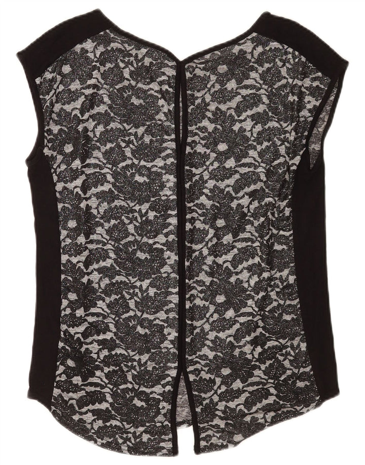 Blusa Oasis para mujer Top UK 10 Small Poliéster floral negro