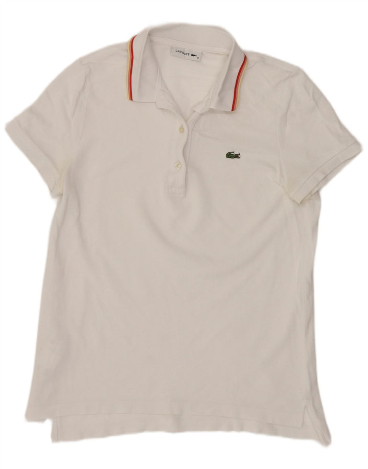 Polo Lacoste Mujer Talla 38 Mediano Blanco