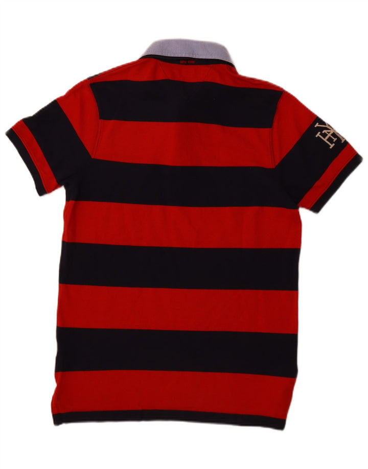 TOMMY HILFIGER Polo de rugby con gráfico y corte entallado para hombre Rayas rojas medianas