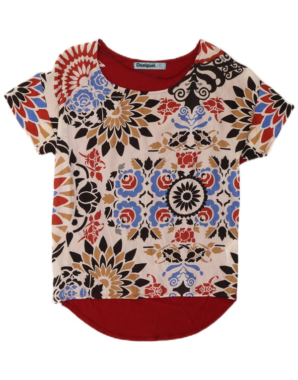 Desigual Blusa para mujer Top UK 10 Small Red Floral Viscosa