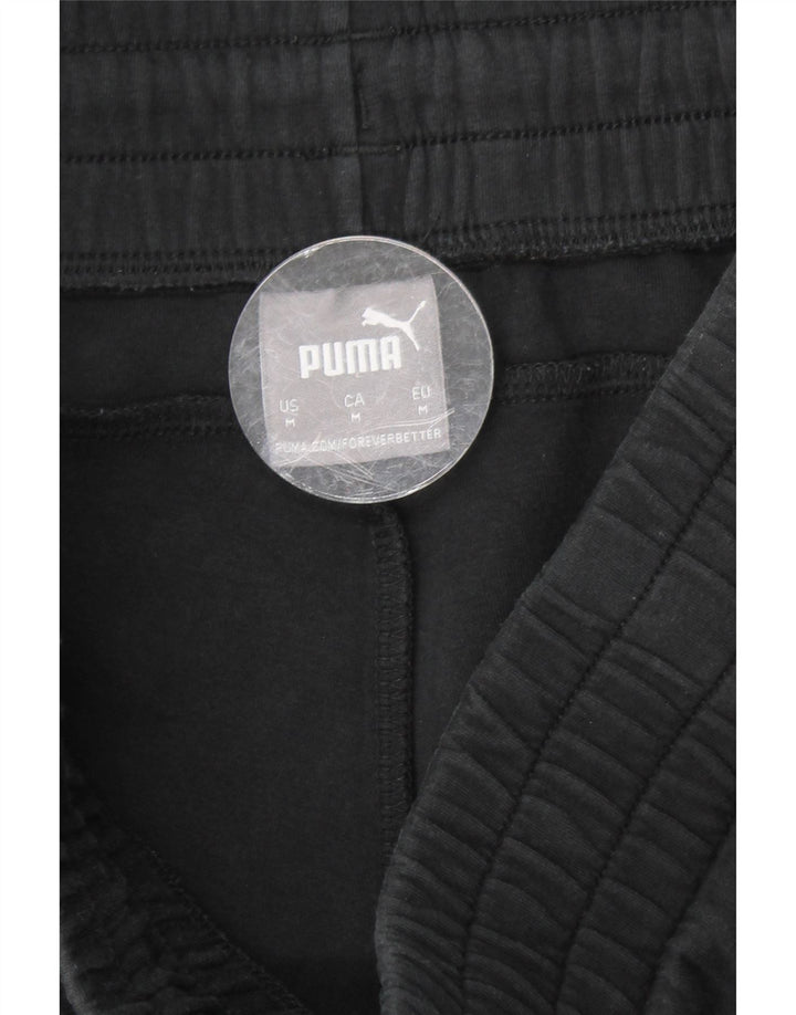 Pantalones de chándal PUMA para hombre, algodón negro mediano