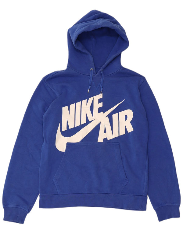 NIKE Hombre Air Graphic Sudadera con Capucha Jersey Azul Medio Algodón