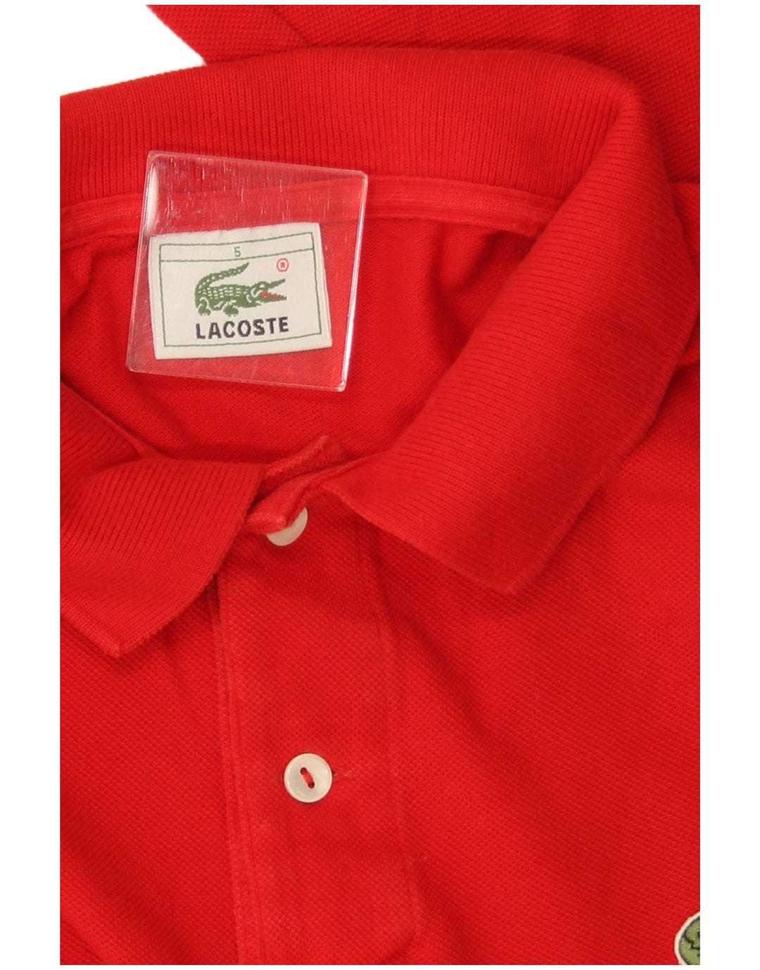 LACOSTE Polo de manga larga para hombre talla 5 grande algodón rojo