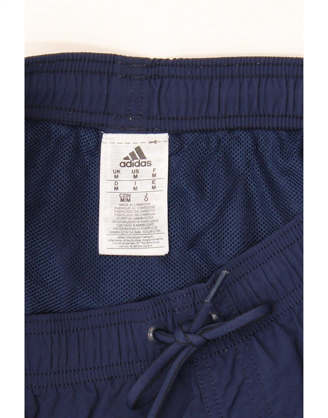 Adidas - Pantalones cortos deportivos para hombre, nailon azul marino mediano