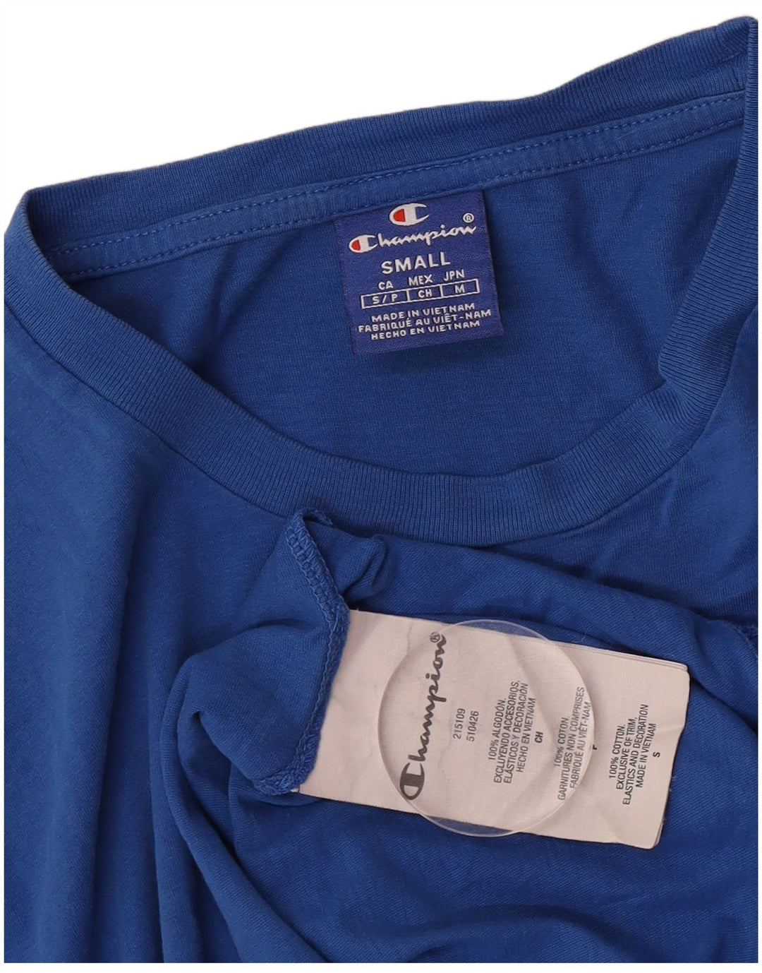 Champion Camiseta gráfica para hombre Top Small Blue Cotton
