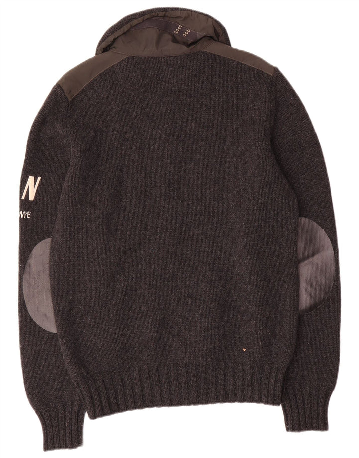 Murphy & Nye Cárdigan con gráfico Sailmakers para hombre, suéter grande de lana gris