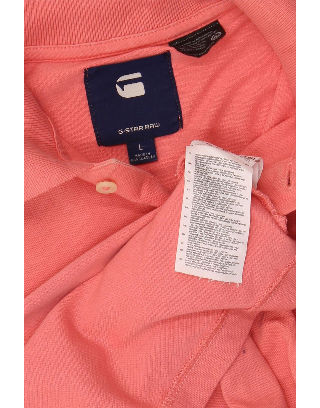 G-STAR Polo para hombre de algodón rosa grande