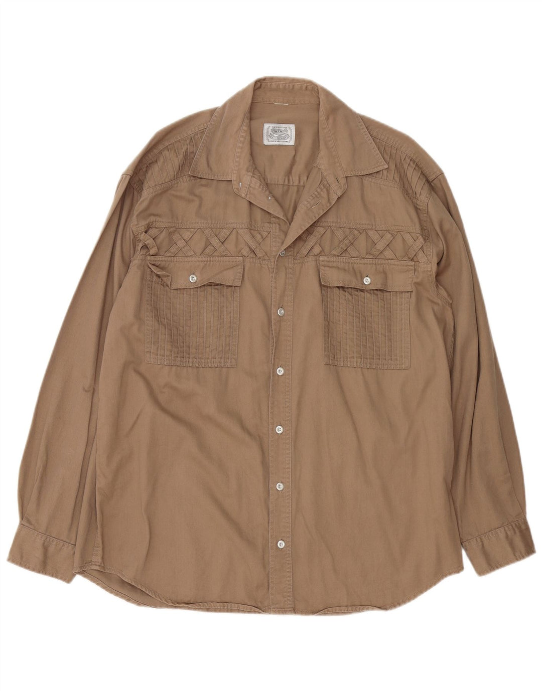 Camisa Vintage Hombre XL Algodón Beige
