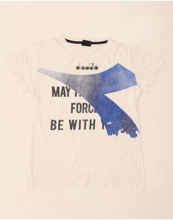 Diadora Hombre Camiseta Gráfica Top Small Blanco