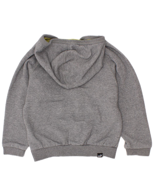Puma Sudadera con capucha y cremallera para niños de 2 a 3 años, algodón moteado gris
