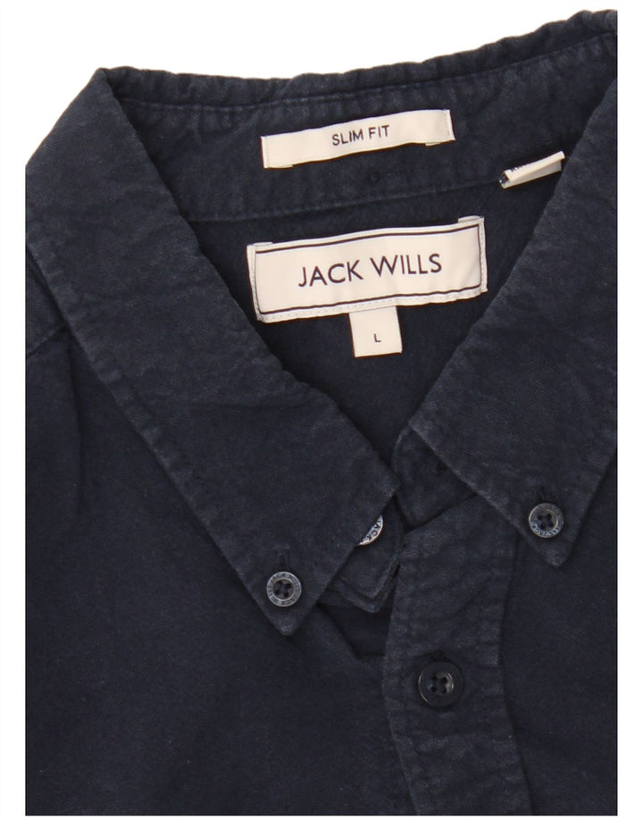 JACK WILLS Camisa ajustada para hombre, talla grande, azul marino