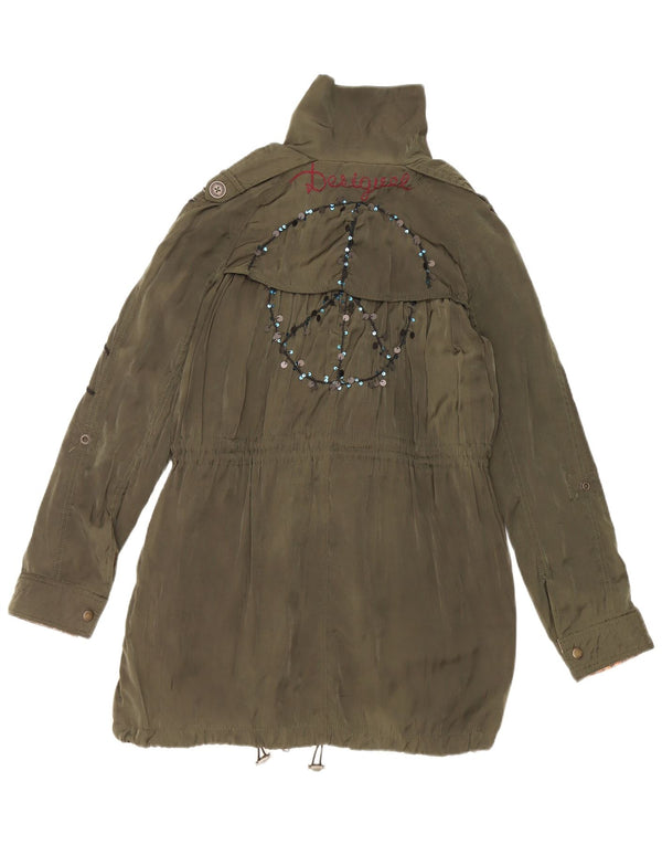 Desigual Chaqueta Parka Con Gráfico Militar Para Mujer EU 38 Verde Medio Floral